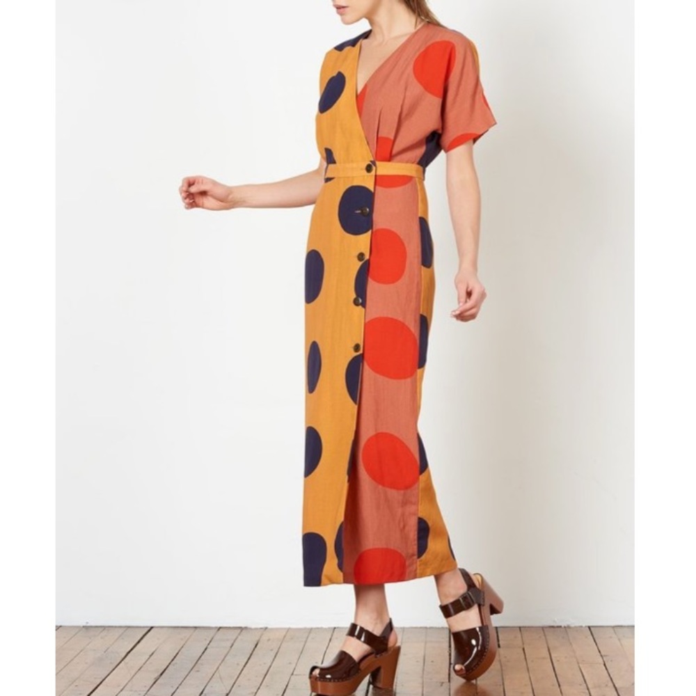 mara hoffman // amrita polka dot button front midi - Picture 8 of 8